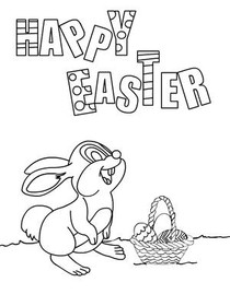 Happy Easter Bunny Coloring Card