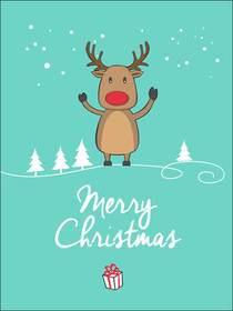 Cheerful Reindeer Christmas Card