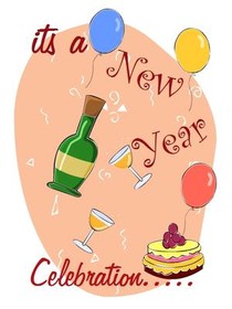 New Year Celebration Greeting Card
