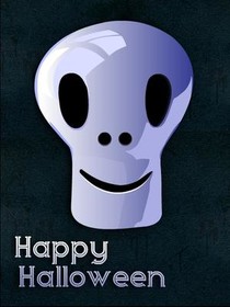 Happy Halloween Skull Greeting Card