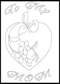 Love Mom Heart with Flowers