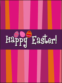 Happy Easter Striped Greeting Card