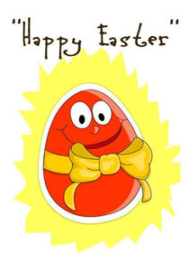 Happy Easter Egg Character Card