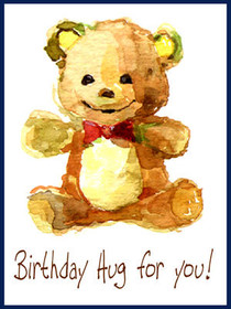 Birthday Hug Teddy Bear Card