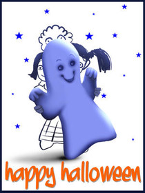 Happy Halloween Ghost Greeting Card