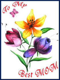 To My Best Mom Floral Greeting Card