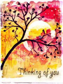 Thinking of You Watercolor Tree