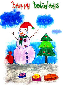 Happy Holidays Snowman Greeting Card