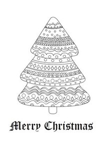 Patterned Christmas Tree Greeting Card