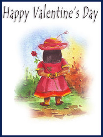 Happy Valentine's Day Girl with Hearts