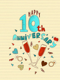 Happy 10th Anniversary Celebration Card