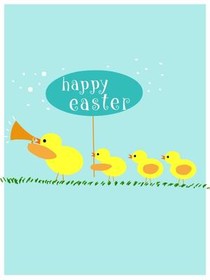 Happy Easter Chicks Greeting Card