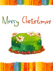 Merry Christmas Cake Greeting Card