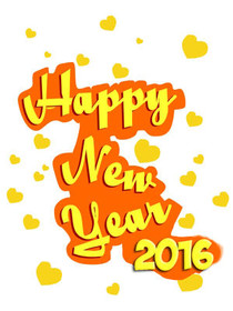 Happy New Year 2016 Greeting Card