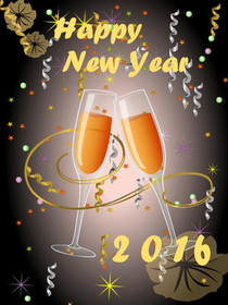 Happy New Year 2016 Champagne Toast