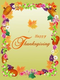 Happy Thanksgiving Floral Frame
