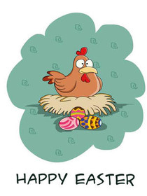 Happy Easter Hen Greeting Card