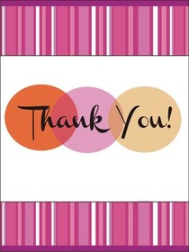 Thank You Striped Circles Card