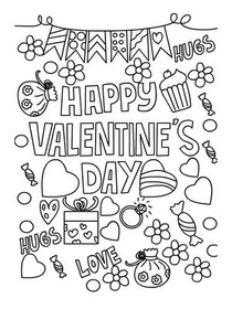 Happy Valentine's Day Coloring Card