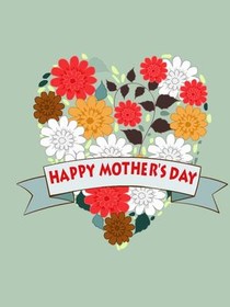 Happy Mother's Day Floral Heart