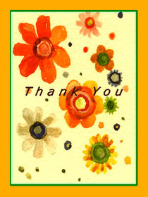 Cheerful Flowers Thank You Card