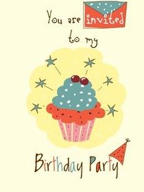 Birthday Party Cupcake Invitation