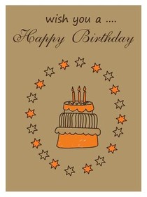 Happy Birthday Cake and Stars