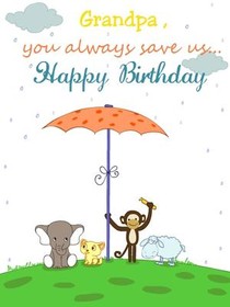 Grandpa Birthday Umbrella Animals