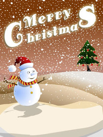 Merry Christmas Snowman Greeting Card
