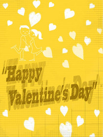 Happy Valentine's Day Yellow Hearts