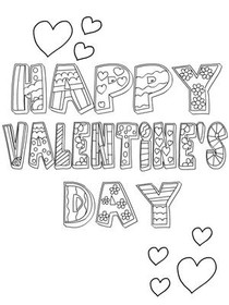 Happy Valentine's Day Coloring Card