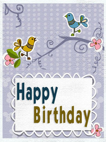 Happy Birthday with Colorful Birds
