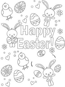 Happy Easter Coloring Card