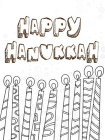 Happy Hanukkah Coloring Card