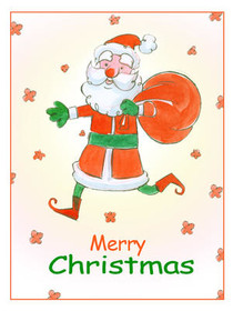 Cheerful Santa Christmas Greeting Card