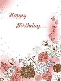 Happy Birthday Floral Design Card