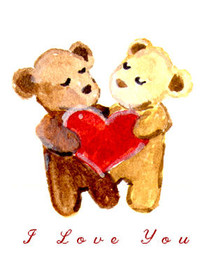 Teddy Bears with Heart Love Card