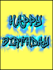 Blue Graffiti Happy Birthday