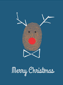 Fingerprint Reindeer Christmas Card