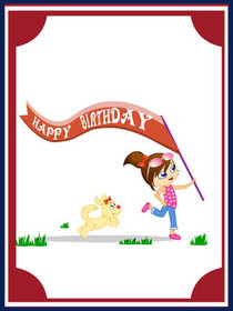 Happy Birthday Girl with Puppy