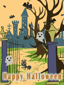 Happy Halloween Castle Scene