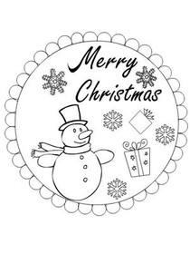 Merry Christmas Snowman Coloring Card