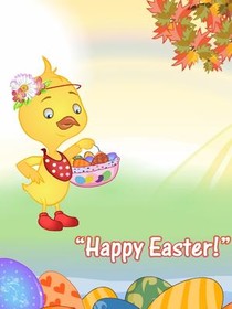 Happy Easter Chick Greeting Card