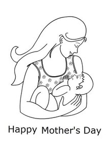 Mother's Day Hug Line Art