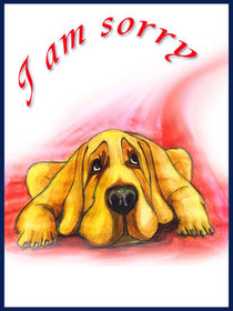 I Am Sorry Sad Puppy Greeting Card