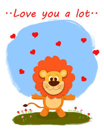 Love You a Lot Lion Card