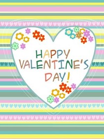Happy Valentine's Day Floral Heart Card