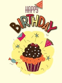 Colorful Birthday Cupcake Greeting Card
