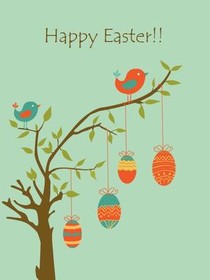 Happy Easter Birds and Eggs