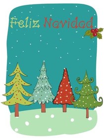 Feliz Navidad Christmas Trees Card